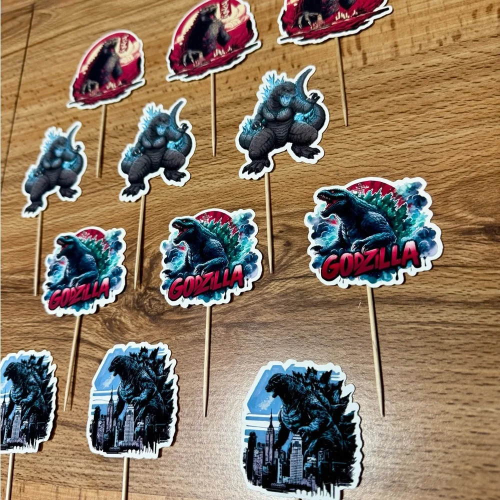 Godzilla Party Cupcake Toppers